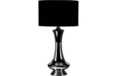 Premier Housewares Caelum Table Lamp - Black and Silver.